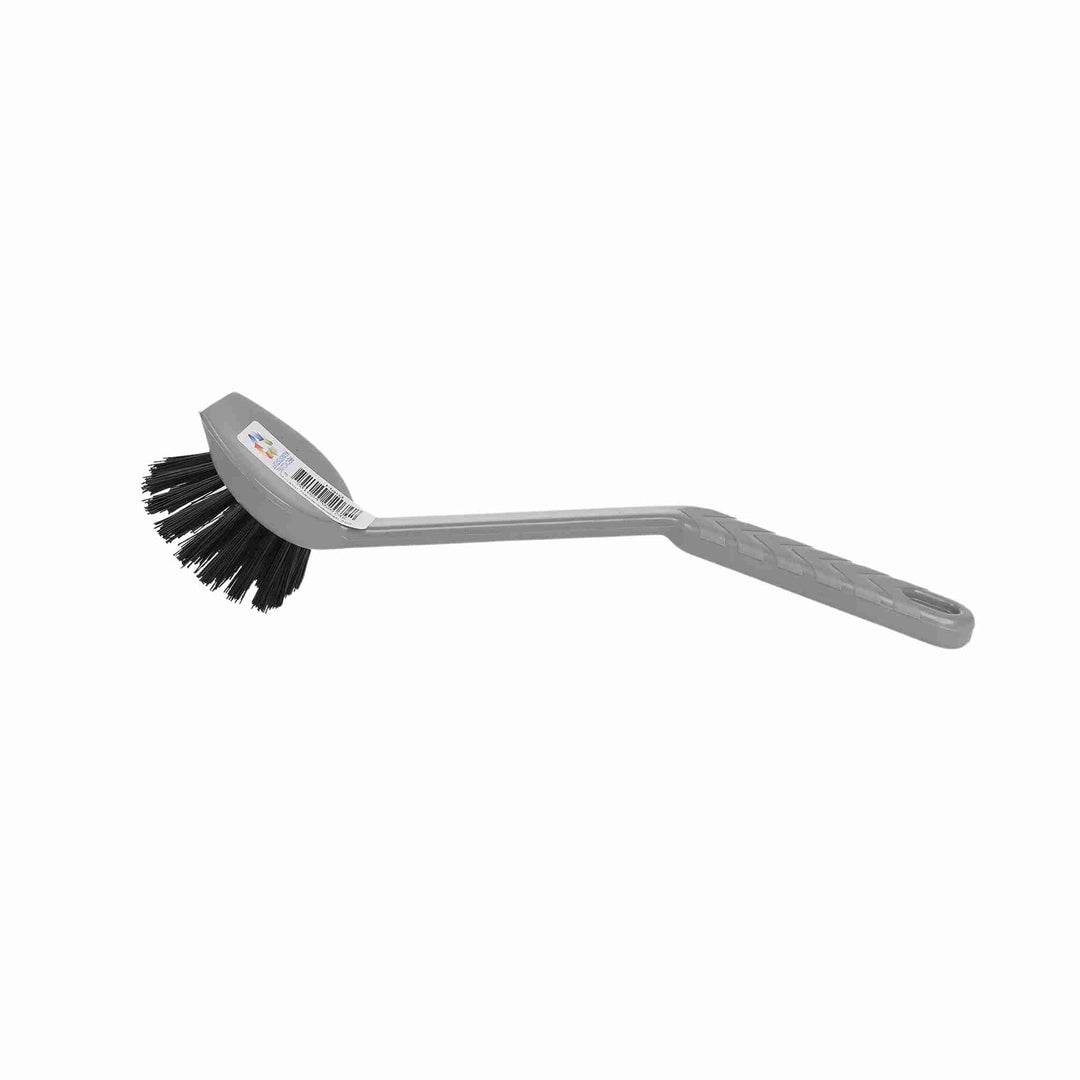 Miljøvenlig opvaskebørste i grå, 1 stk. Fremstillet af 100% genanvendt plast med nylonbørster og skrabekant. Ergonomisk og stilrent design.