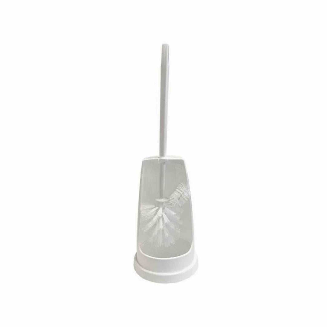 Hvid toiletbørste med kantbørste, 1 stk. Grundig rengøring hele vejen rundt. Holdbart PP-plast. Højde: 39 cm.