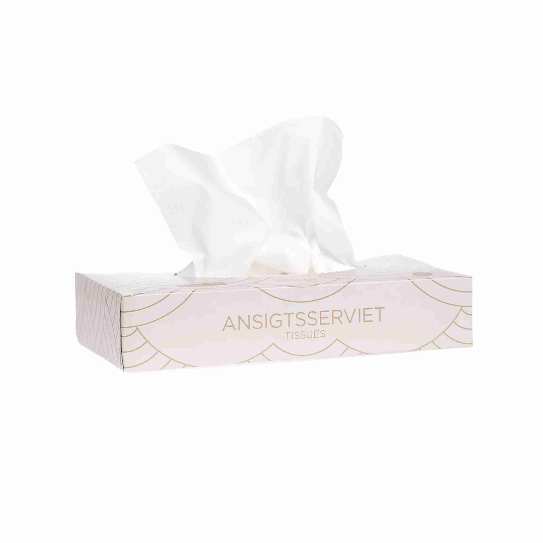 Ansigtsservietter, 2-lags, 20x21 cm. Bløde og behagelige. Leveres i en praktisk æske med nem udtagning.