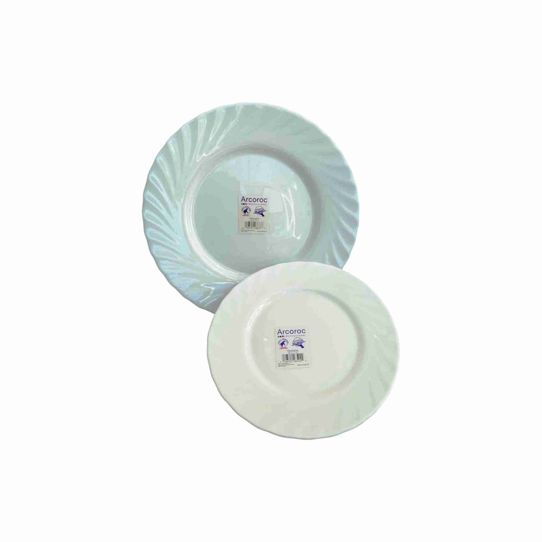 Desserttallerken Arcopal 19,6 cm – holdbar med bølgekant, pakke med 6 stk.