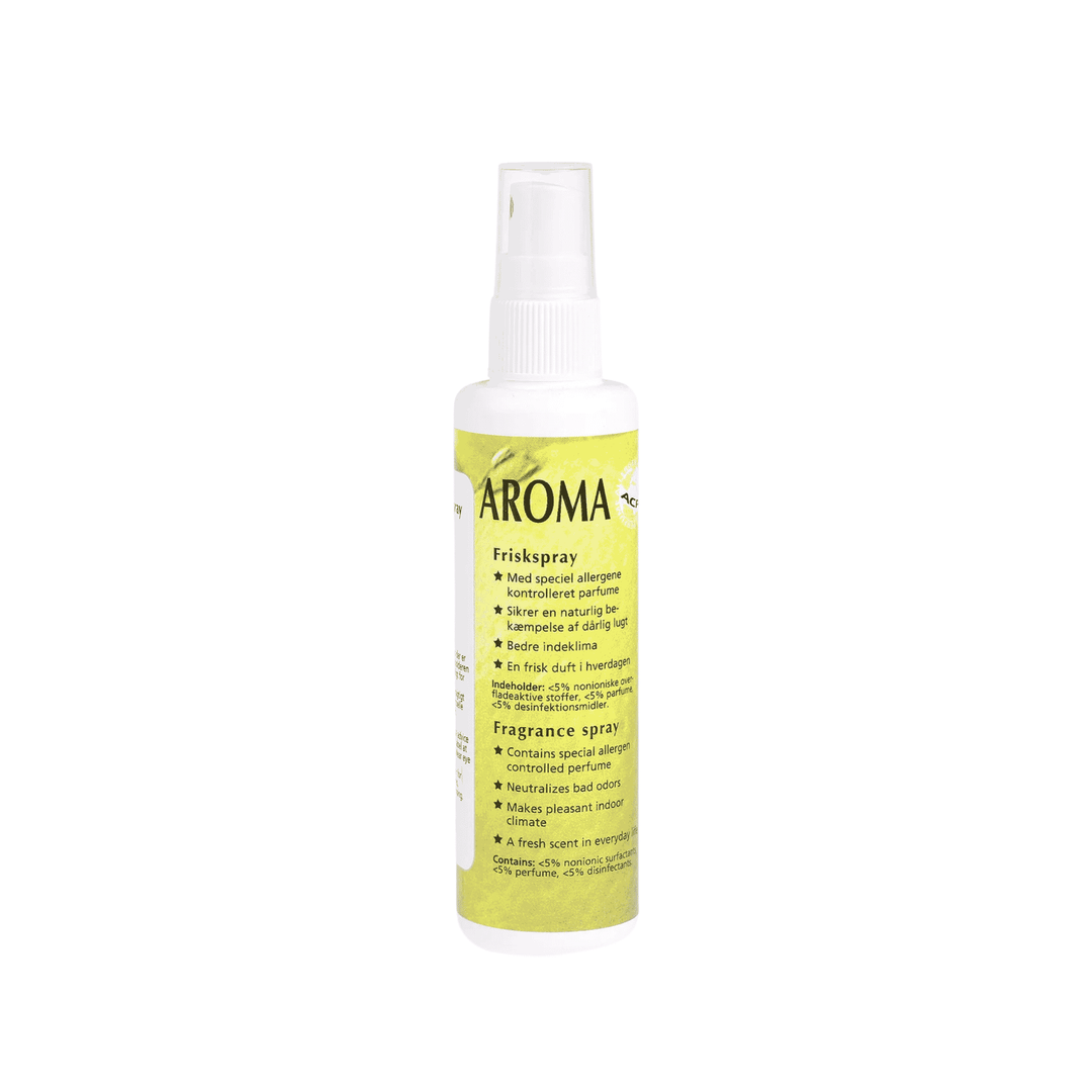 Duftspray Aroma med citronduft, 100 ml. Frisk citrusaroma til hjem og kontor. Allergene kontrolleret parfume.