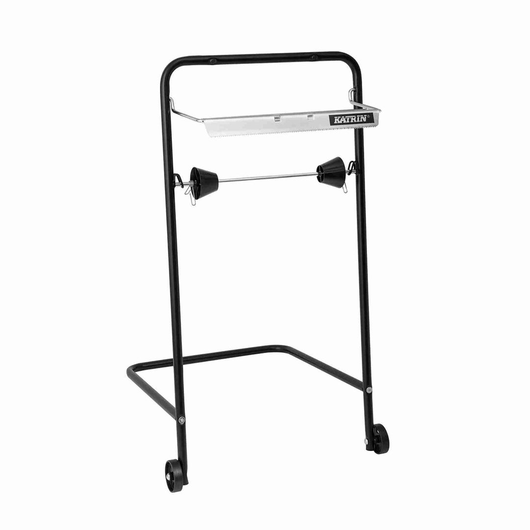 Gulvstativ til værkstedsruller Katrin 54909, 1 stk. Robust, mobil dispenser med hjul, ideel til industribrug og ruller op til 40 cm bredde.