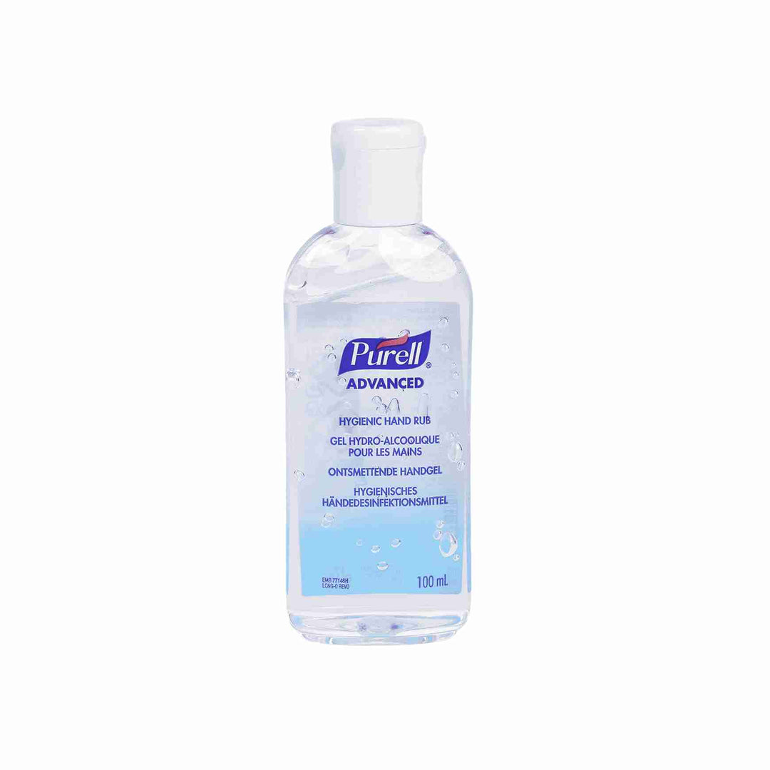 Purell Advanced hånddesinfektion gel, 100 ml. Dræber 99,99 % af bakterier og vira. Parfumefri og fugtgivende. Praktisk lommeformat