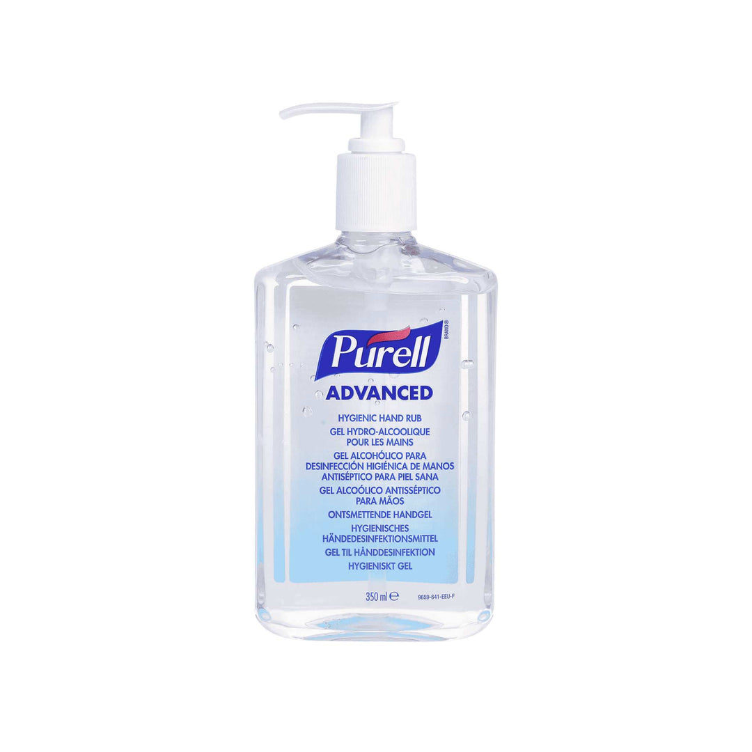 Purell Advanced hånddesinfektion gel, 350 ml med pumpe. Dræber 99,99 % af bakterier. Fugtgivende og velegnet til hyppig brug