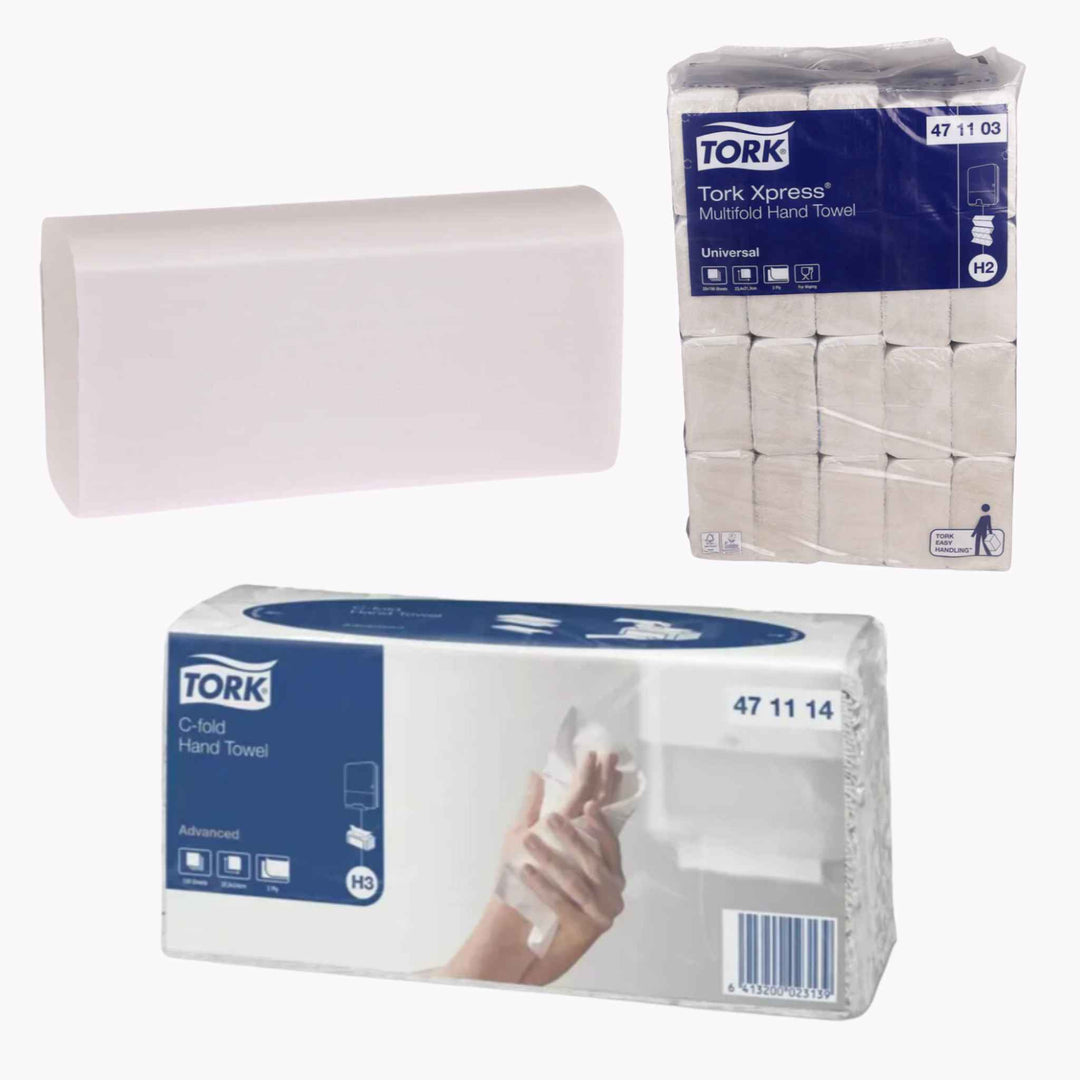 Håndklædeark fra Cares.dk – effektiv og hygiejnisk håndaftørring med høj sugeevne til både private og erhvervsmiljøer.
