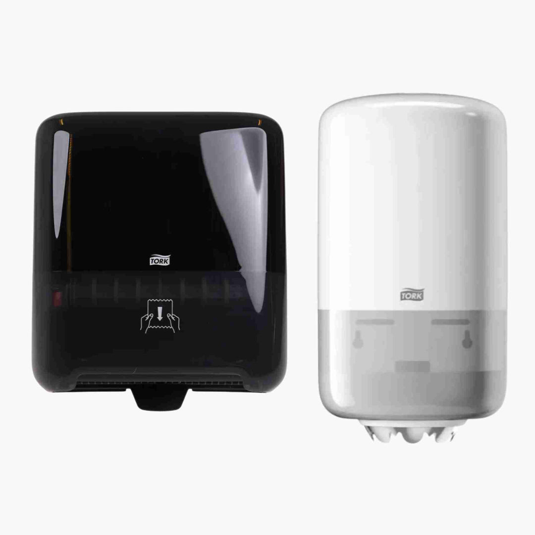 Håndklæderuller dispenser fra Cares.dk – brugervenlig og hygiejnisk løsning til effektiv håndaftørring i erhvervsmiljøer.