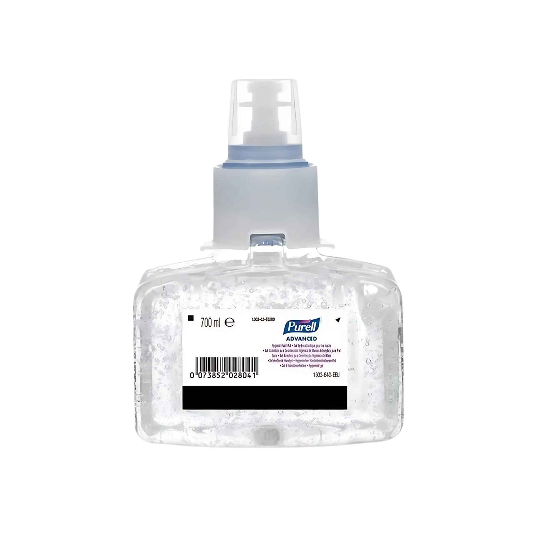 Purell LTX-7 Gel, 700 ml x 3 refill med 70% alkohol – effektiv hånddesinfektion, fjerner 99,9% af bakterier.