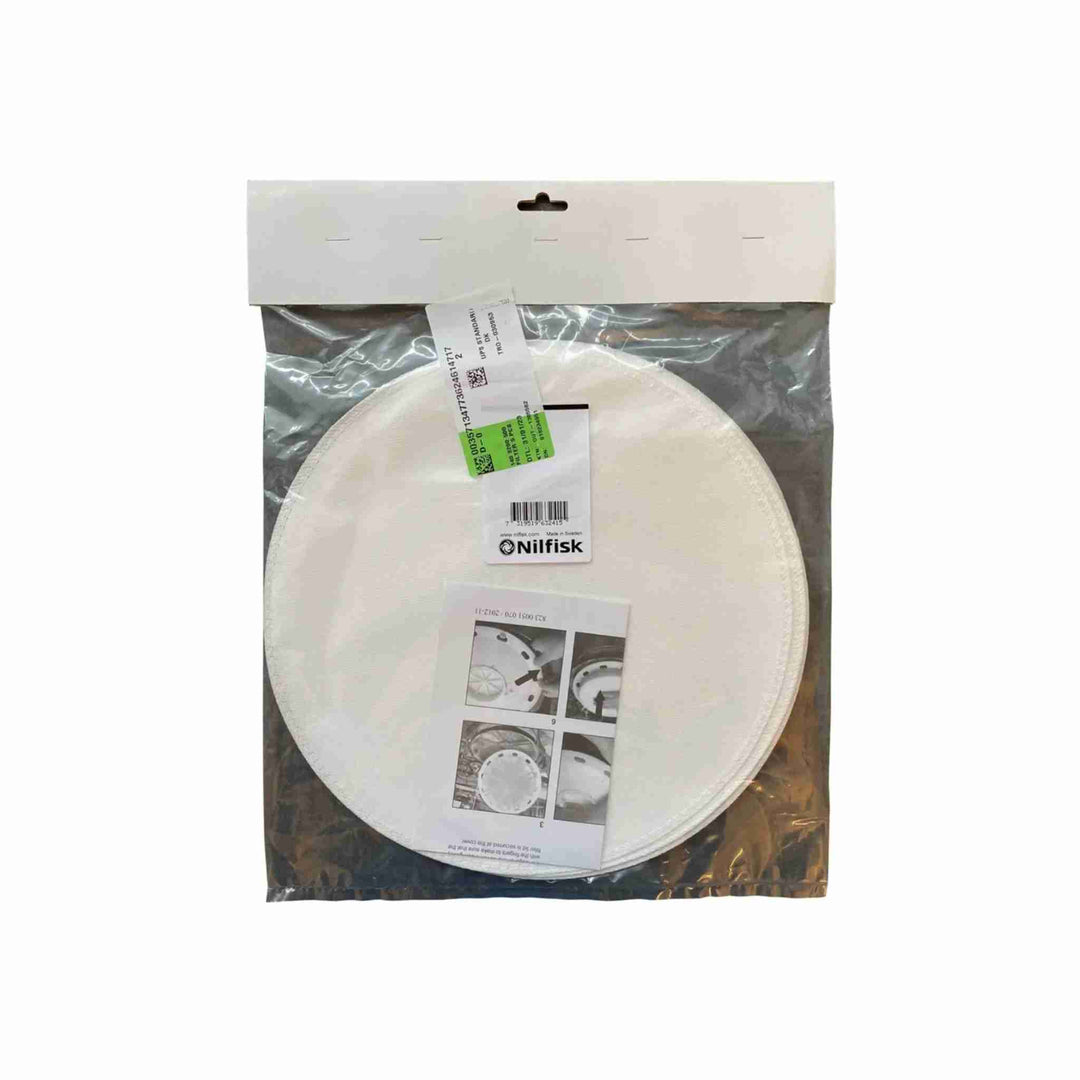 Hepafilter til Nilfisk GD930 støvsuger, diameter 29,5 cm. Pakke med 5 stk. sikrer langvarig filtrering af støv, pollen og allergener for forbedret luftkvalitet. Ideelt til allergivenlig rengøring.