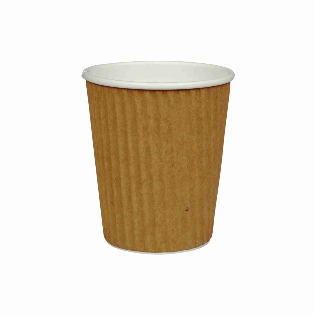 Ripple kaffebæger i brun, 24 cl – varmeisolerende design, pakke med 25 stk.