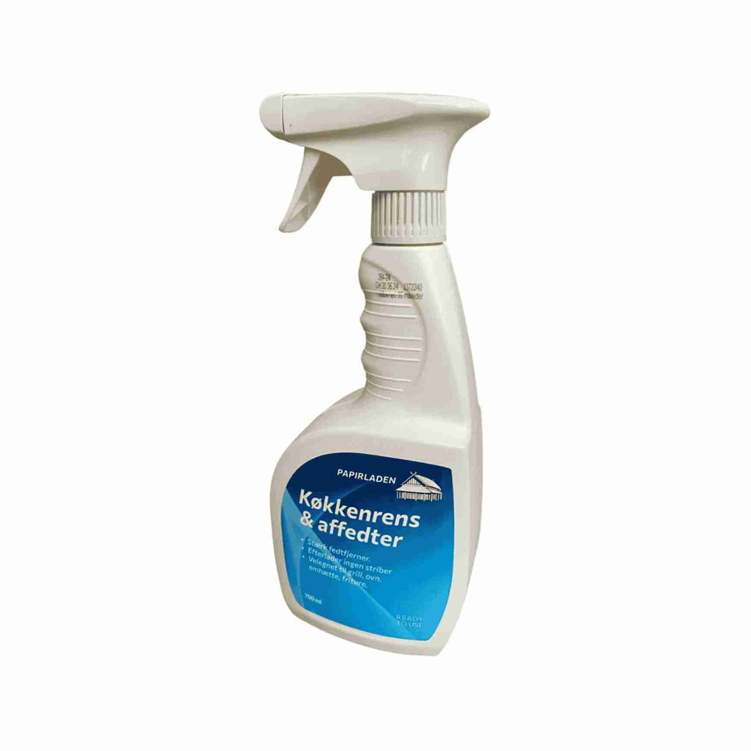 Køkkenrens og affedter 750 ml. Klar-til-brug skumspray. Effektiv mod fedt og snavs. Velegnet til ovne, grill og emhætter. pH 12,8 for stærk affedtning.