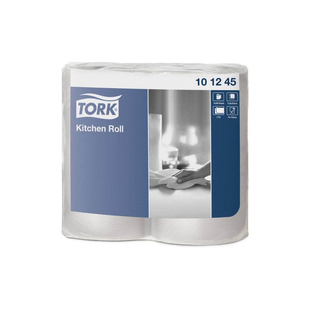 Køkkenrulle Tork Plus 2-lags 101245 - Cares.dk tilbyder køkkenrulle med høj kapacitet og lav vedligeholdelse. 2-lags kvalitet med god sugeevne. Ideel til aftørring og rengøring. 1 rulle indeholder 40 meter. Der leveres 14 ruller fra Cares.dk.