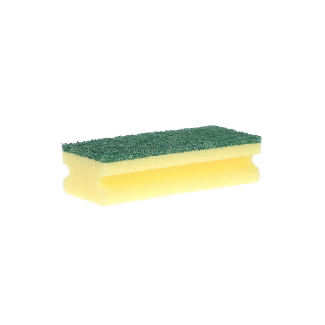 Opvaskesvamp med grøn skureflade, 10 stk. - Effektiv rengøring til køkkenet og hjemmet med denne opvaskesvamp. Mål: 7x15 cm.