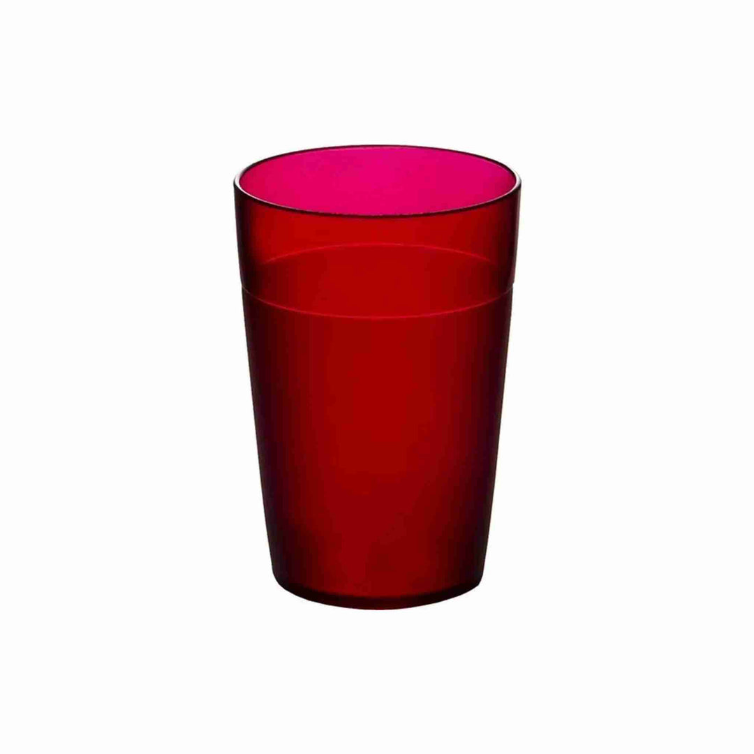 Rød polyglas 25 cl – brudsikker og opvaskemaskinevenlig, stabelbar og praktisk, 1 stk.
