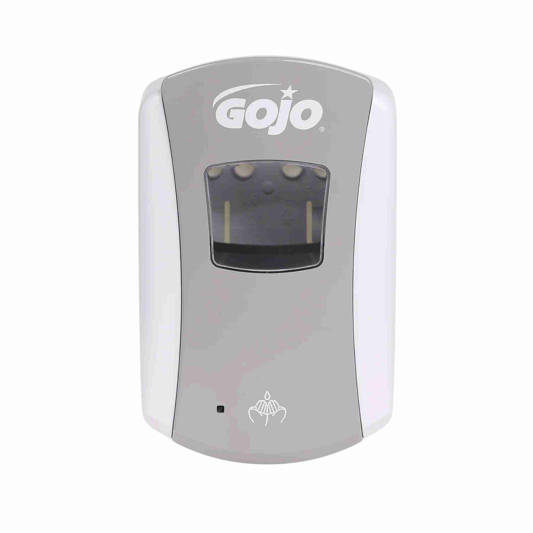 Sæbedispenser Gojo LTX-7 Hvid/krom, 1 stk. Berøringsfri, kompakt og driftssikker dispenser med batterier og lås, ideel til mindre områder.