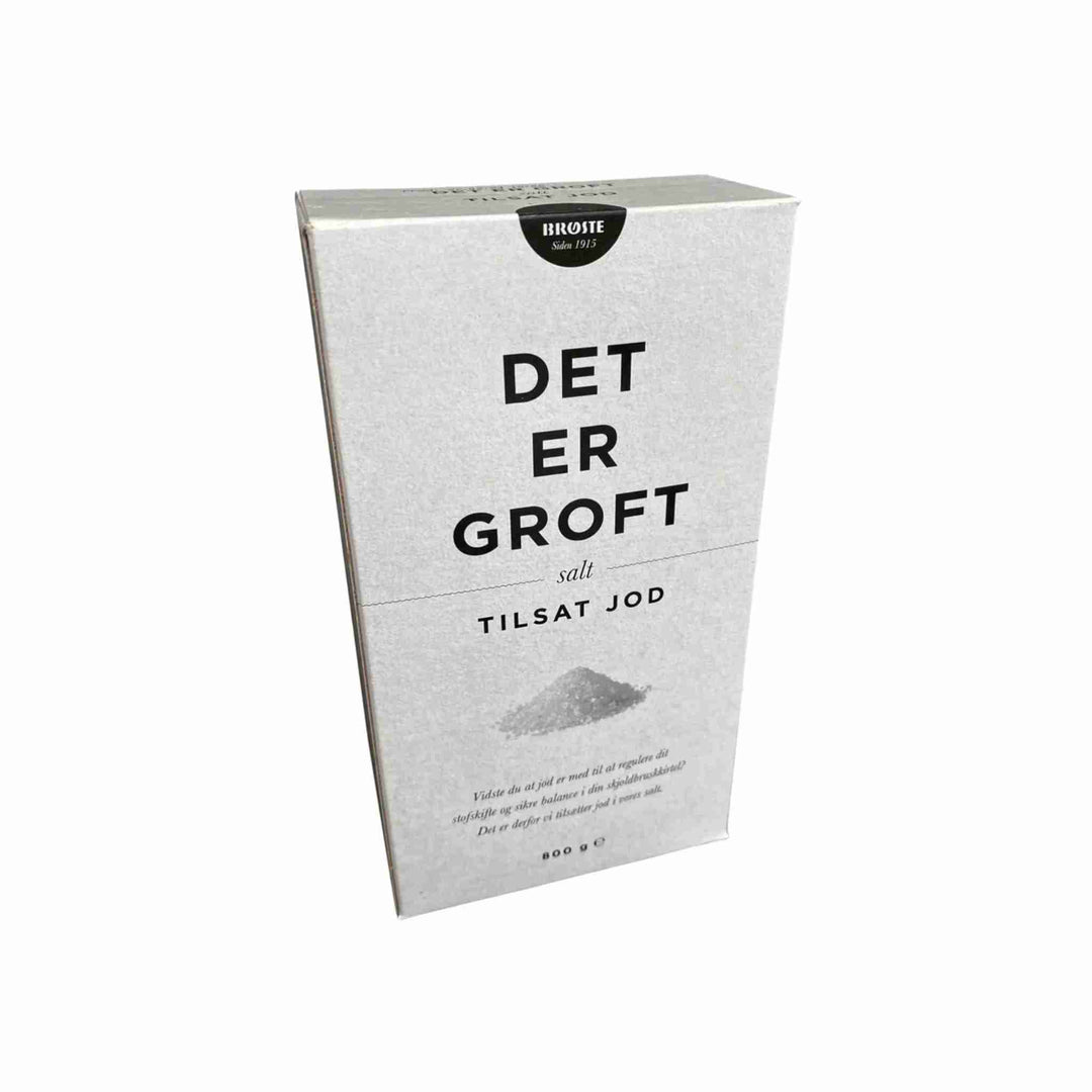 Salt groft kokke, 800 g. Groft jodberiget salt, ideelt til madlavning, grill og bagning. Tilføjer smag og tekstur til retter som kød, grøntsager og fisk. Uundværligt i ethvert køkken.