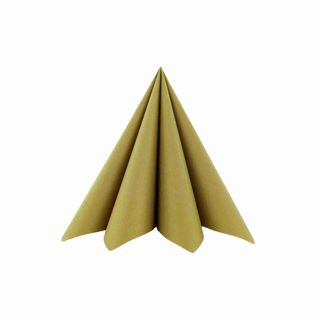 Airlaid servietter 40x40 cm, guld – luksuriøse og rivefaste, pakke med 50 stk.