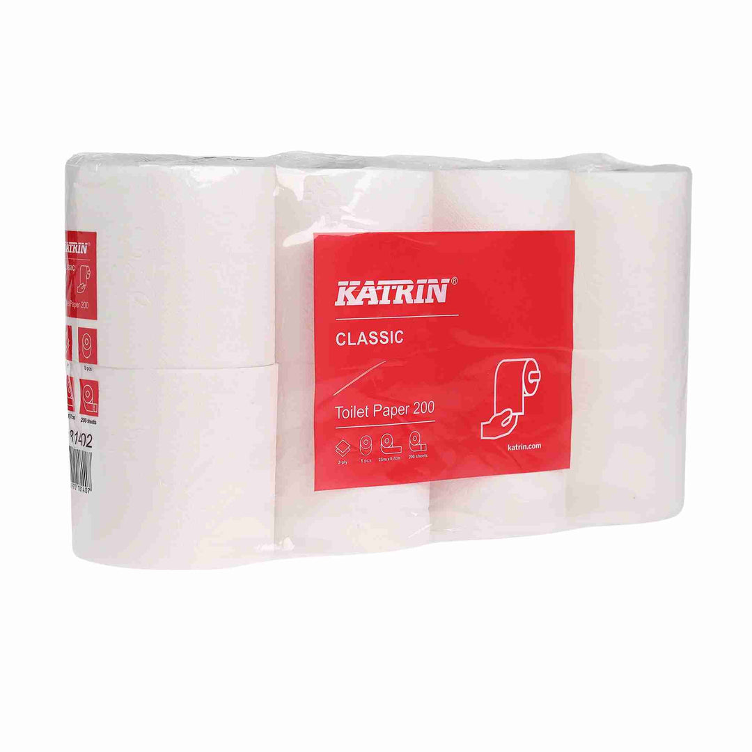 Toiletpapir Katrin Classic, 2-lags, 25 m. Blødt, Svanemærket og økonomisk valg. Ideelt til hjem og erhverv.