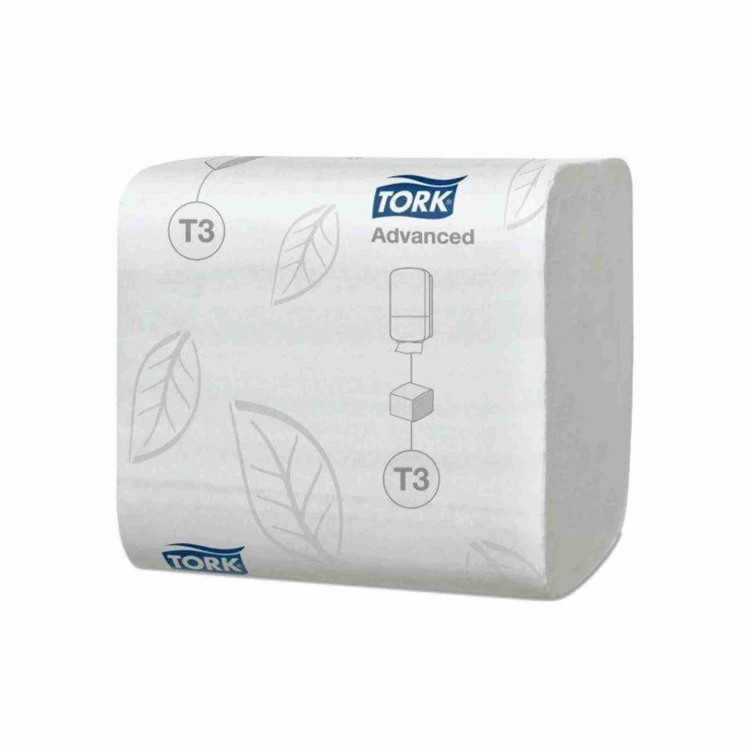 Toiletpapir Tork T3 Advanced, 2-lags, 242 ark. Ét-ark-ad-gangen dispensering. FSC®- og EU Ecolabel-certificeret.