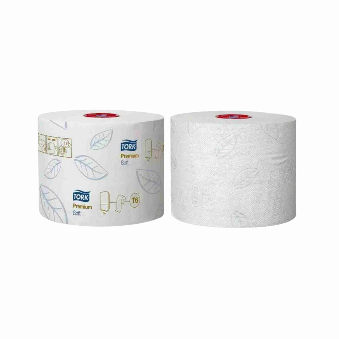 Toiletpapir Tork T6 Premium Soft, 2-lags, 90 m. Ekstra blødt og EU Ecolabel mærket. Passer til Tork T6 dispenser.