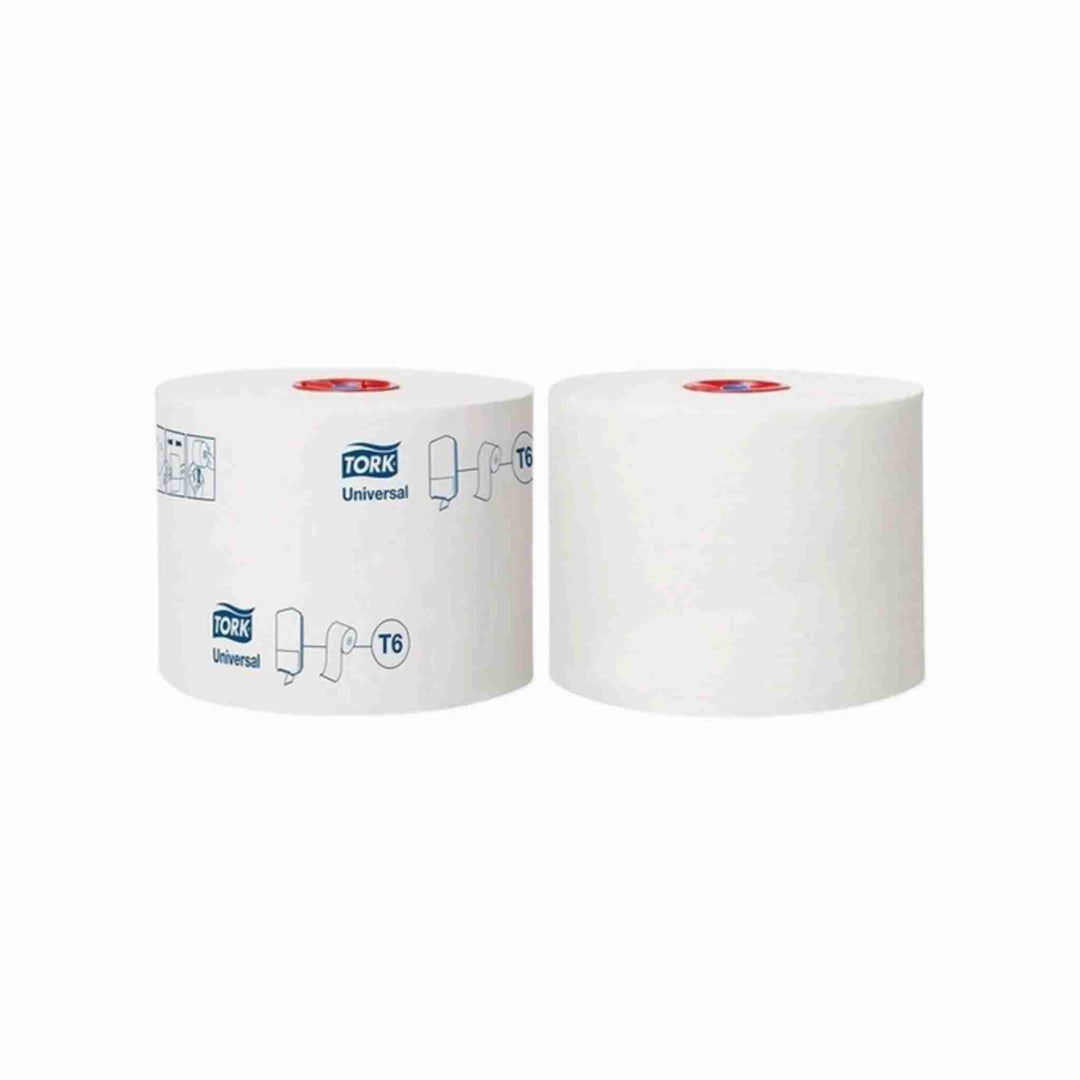 Toiletpapir Tork T6 Universal, 1-lags, 135 m. FSC- og EU Ecolabel-certificeret. Økonomisk og høj kapacitet. Passer til Tork T6 dispenser.