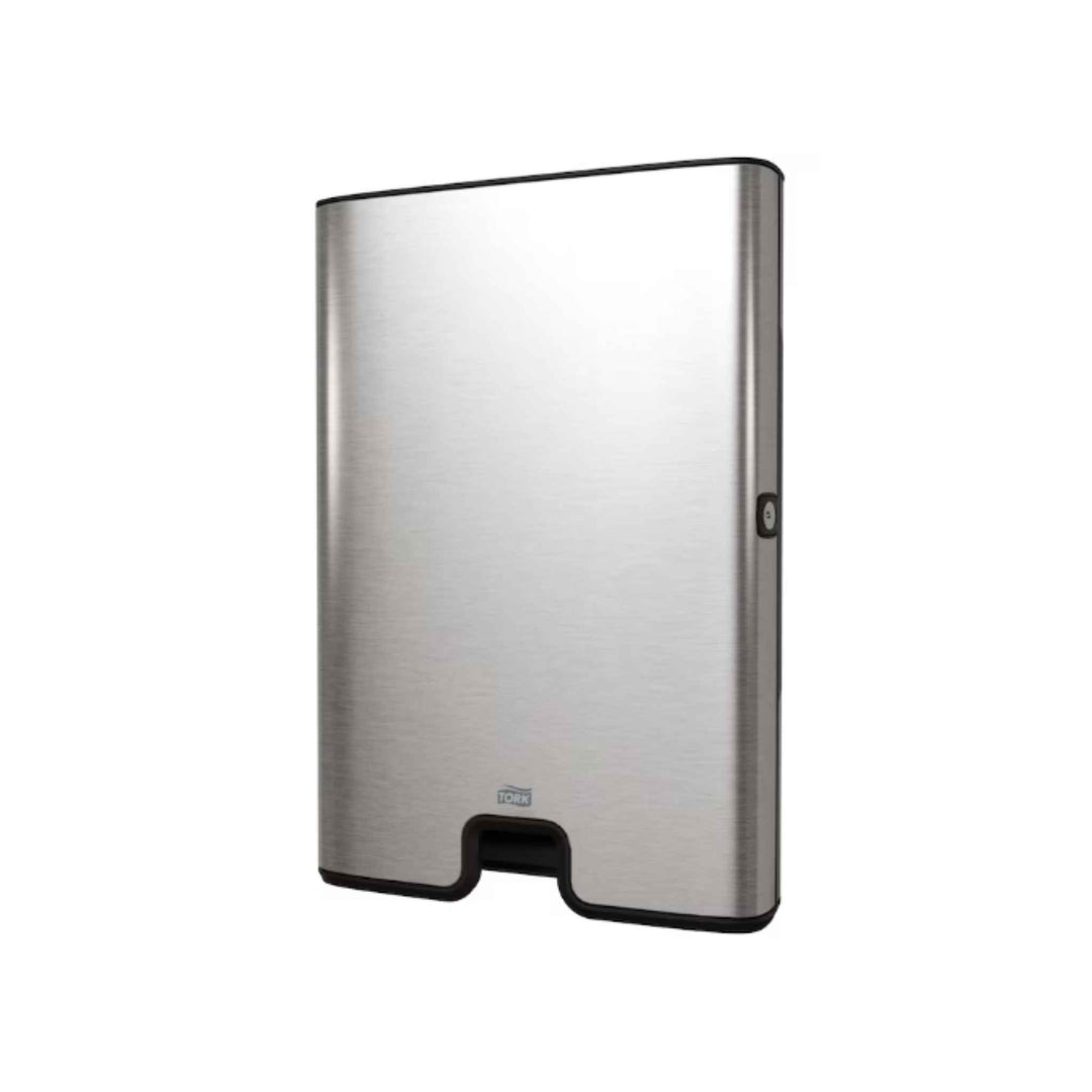 Tork 460004 H2 Xpress håndaftørring dispenser i rustfrit stål med anti‑fingeraftryk og CO₂-neutral konstruktion.
