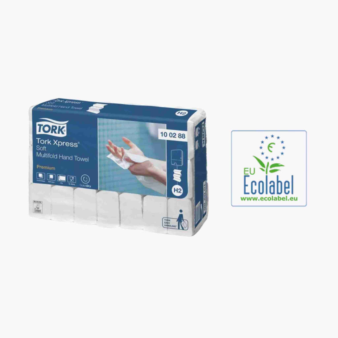 Tork H2 Premium Soft – bløde og effektive håndklædeark med QuickDry™ teknologi for optimal hygiejne og komfort.