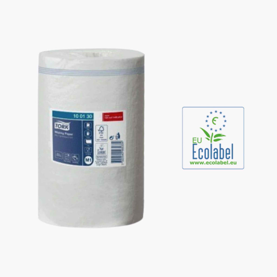 Tork M1 papir 100130 – Allround 1-lags aftørringspapir til håndaftørring og rengøring, passer til Tork Mini Centerfeed Dispenser.