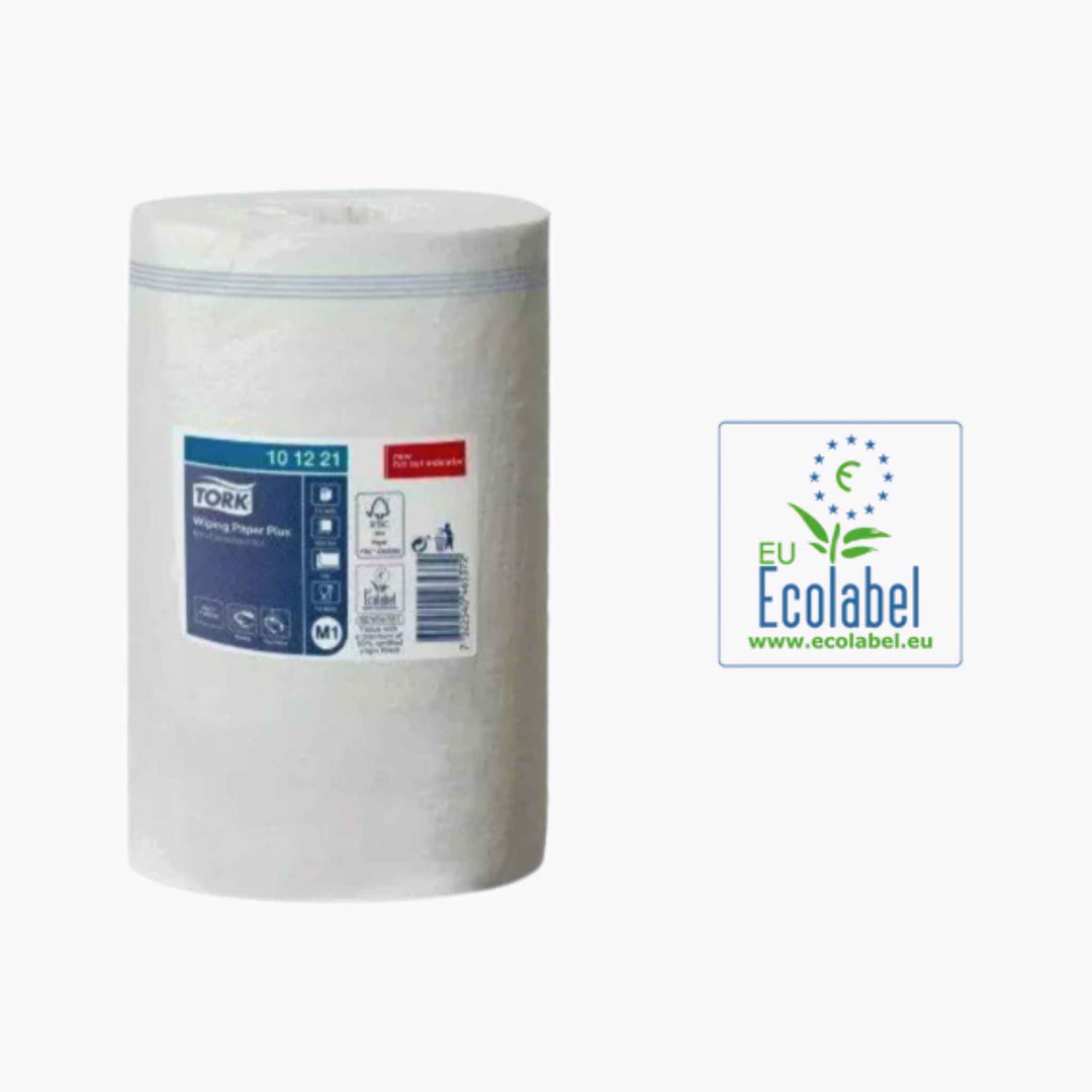 Tork M1 papir 101221 – 2-lags aftørringspapir med høj sugeevne, ideelt til håndaftørring og væskeoptørring i travle miljøer.