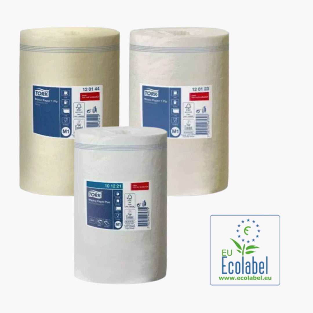 Tork M1 papir er en kompakt og alsidig løsning til professionel aftørring med fleksibel dispensering og minimalt spild.