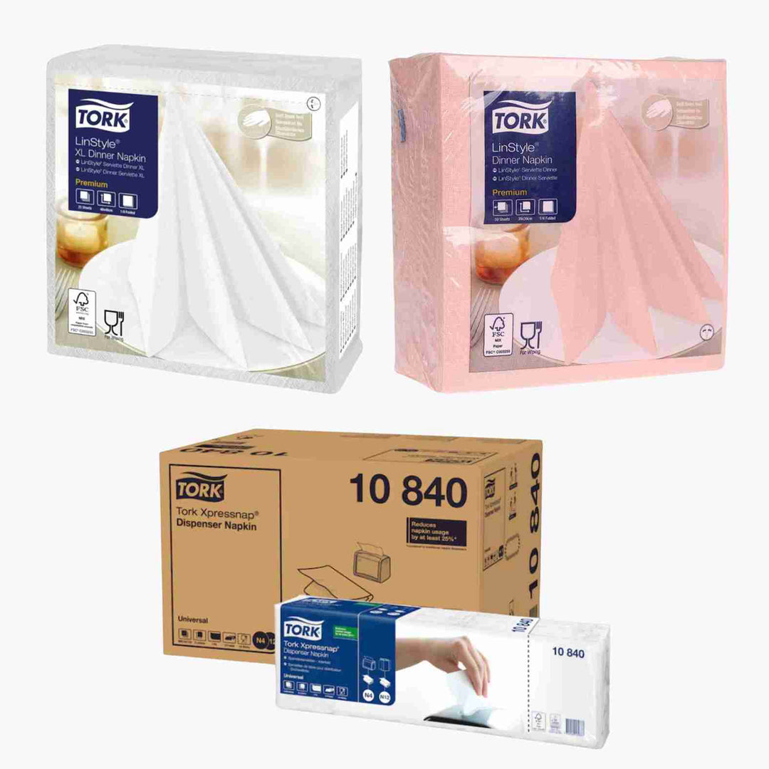 Udforsk Tork servietter hos Cares.dk – skab professionel borddækning med hygiejnisk dispenser og reduceret spild.