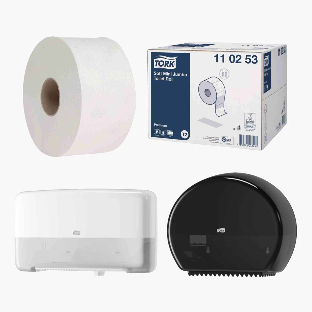 Tork T2: Moderne toiletpapir og dispensere til effektiv og økonomisk drift.