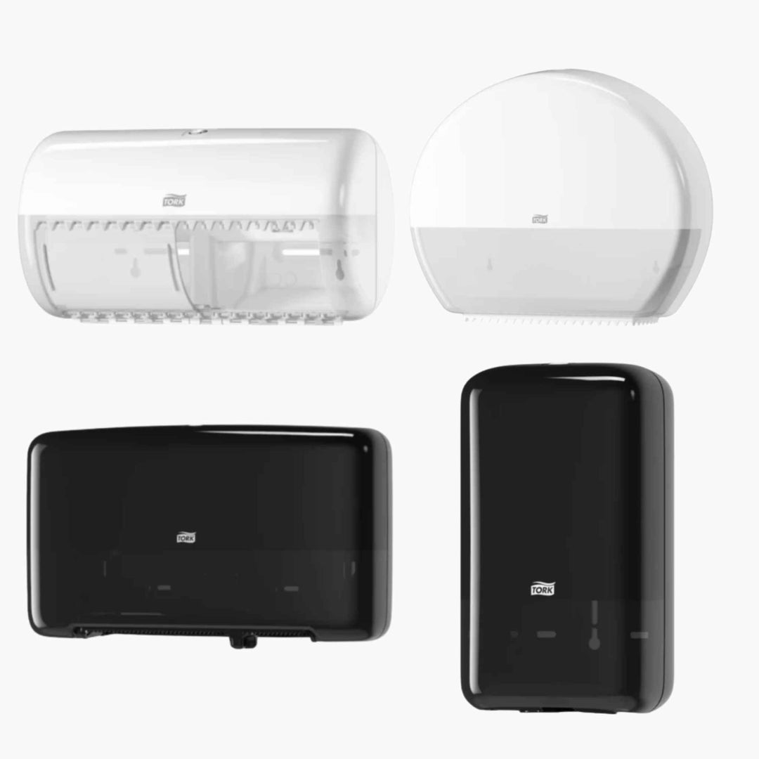 Udforsk Tork toiletpapir dispenser – find Jumbo, Mini Jumbo og SmartOne løsninger for optimal hygiejne.