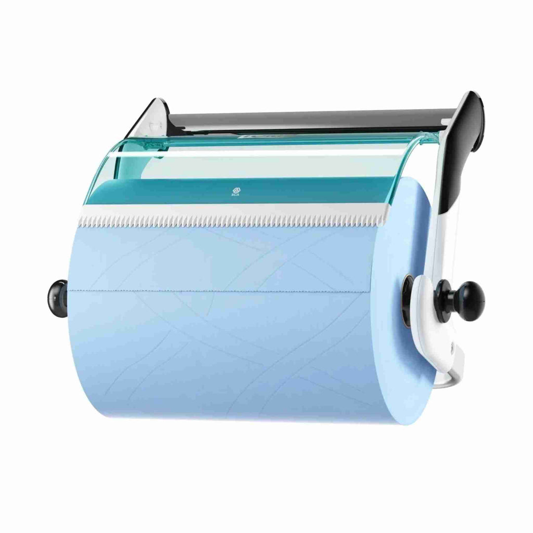 Vægstativ Tork W1, 1 stk. Pladsbesparende vægmonteret dispenser med høj kapacitet, ideel til professionel aftørring og øget produktivitet.