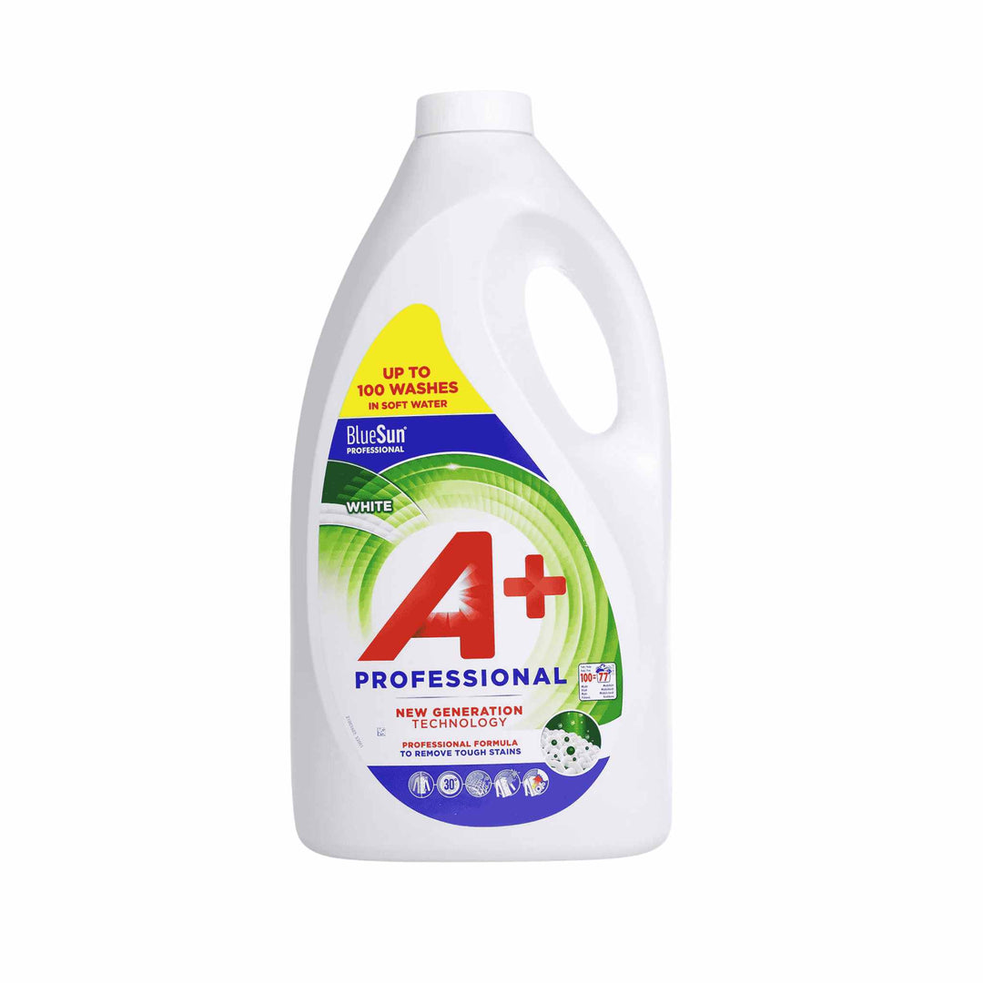 Ariel A+ Professional White vaskemiddel 5 liter. Effektiv mod pletter selv ved lave temperaturer. Rækker op til 100 vaske. Velegnet til alle tekstiler.