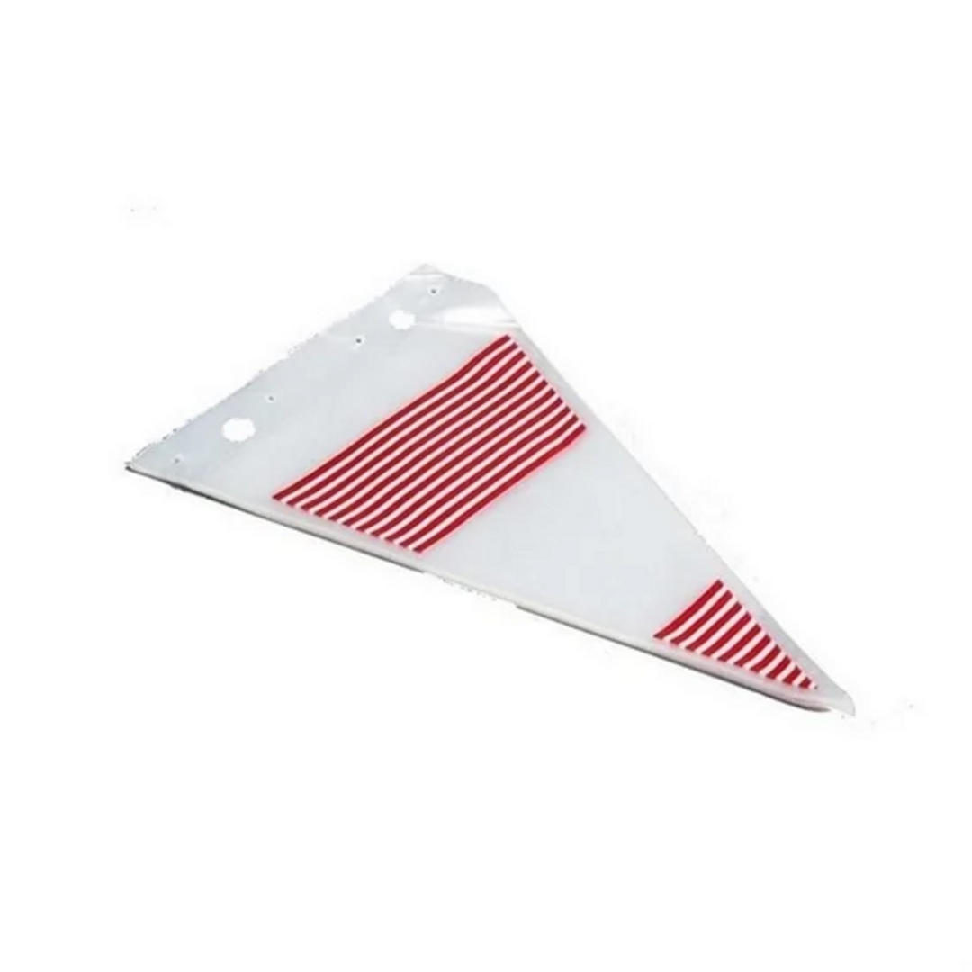Slikspidspose 200x310+40 mm i rød og hvid stribet design, pakke med 50 poser
