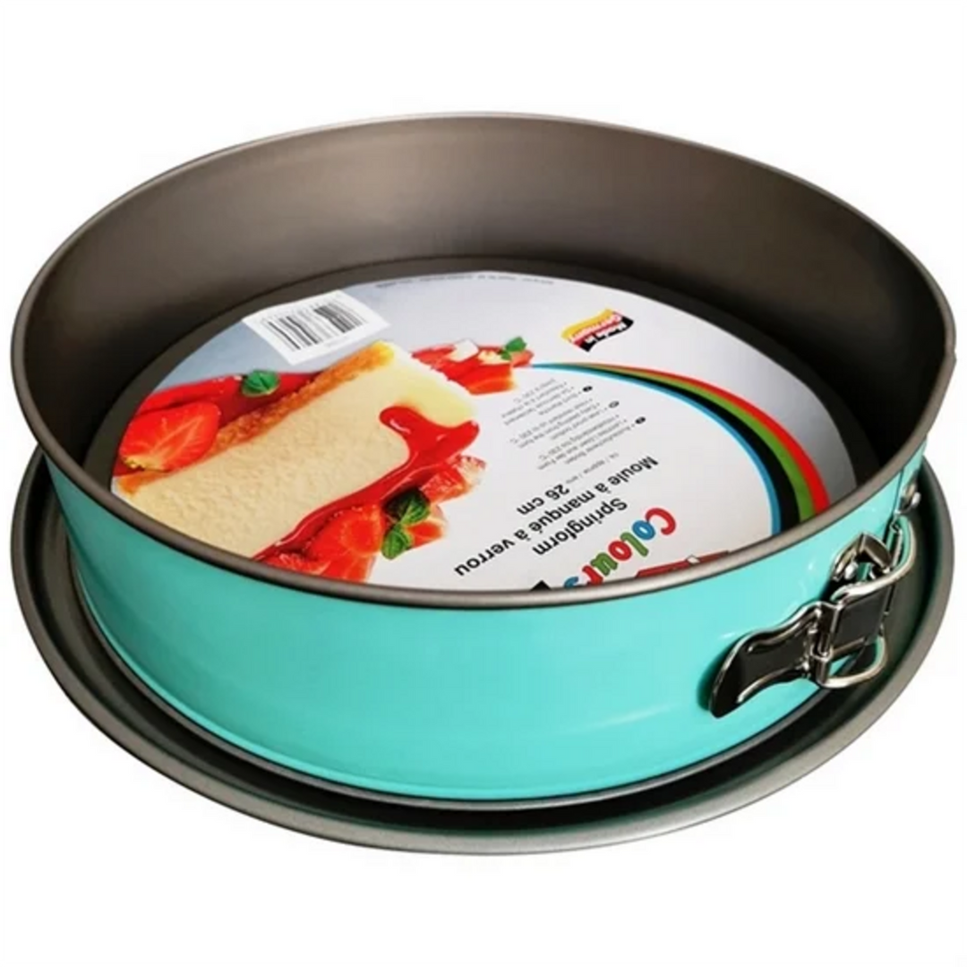 Springform Ø24 cm med non-stick belægning, lysegrøn yderside, grå inderside og lækagesikker bund