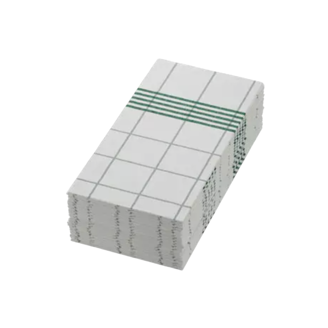 Serviet Dunisoft mørkegrøn 48 x 48 cm, blød og absorberende, 1/8 foldet