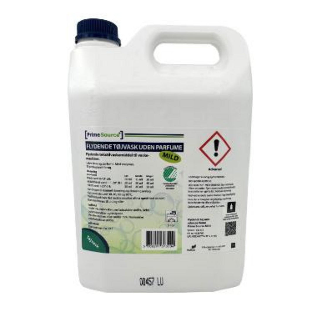 Flydende vaskemiddel Prime Source Mild 5 liter, Svanemærket og parfumefrit til hvidt og farvet tøj