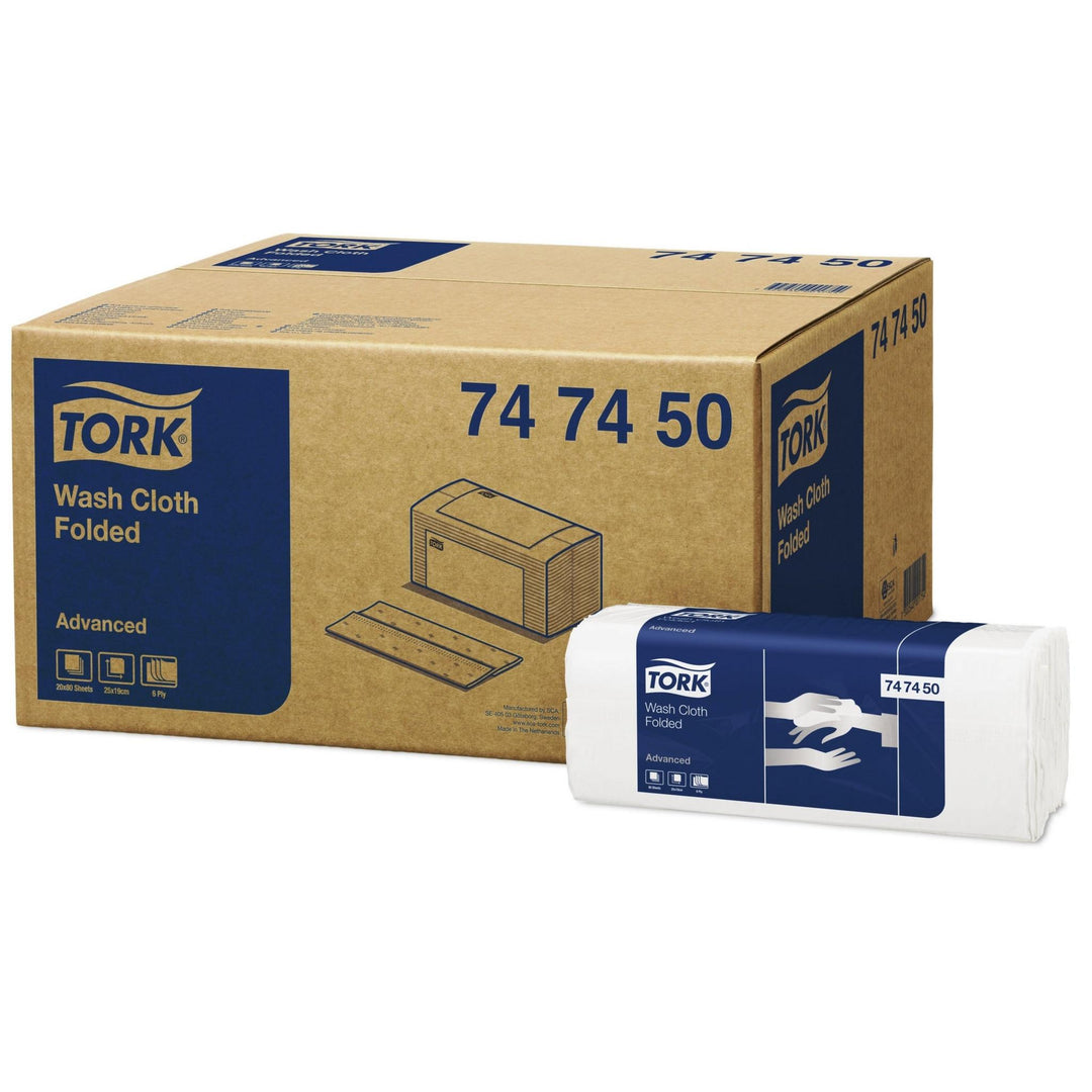 Engangsvaskeklude i hvidt 6-lags nyfiber cellulose, 25 x 19 cm, 1600 stk kasse