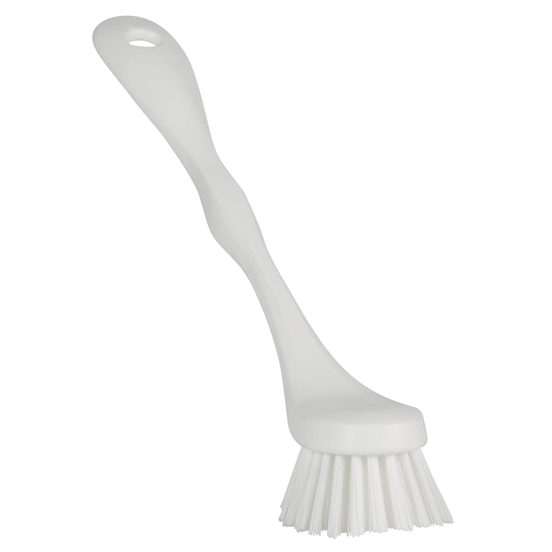 Opvaskebørste rund hvid 240 mm med stive nylonbørster, fremstillet af 50% genanvendt plast
