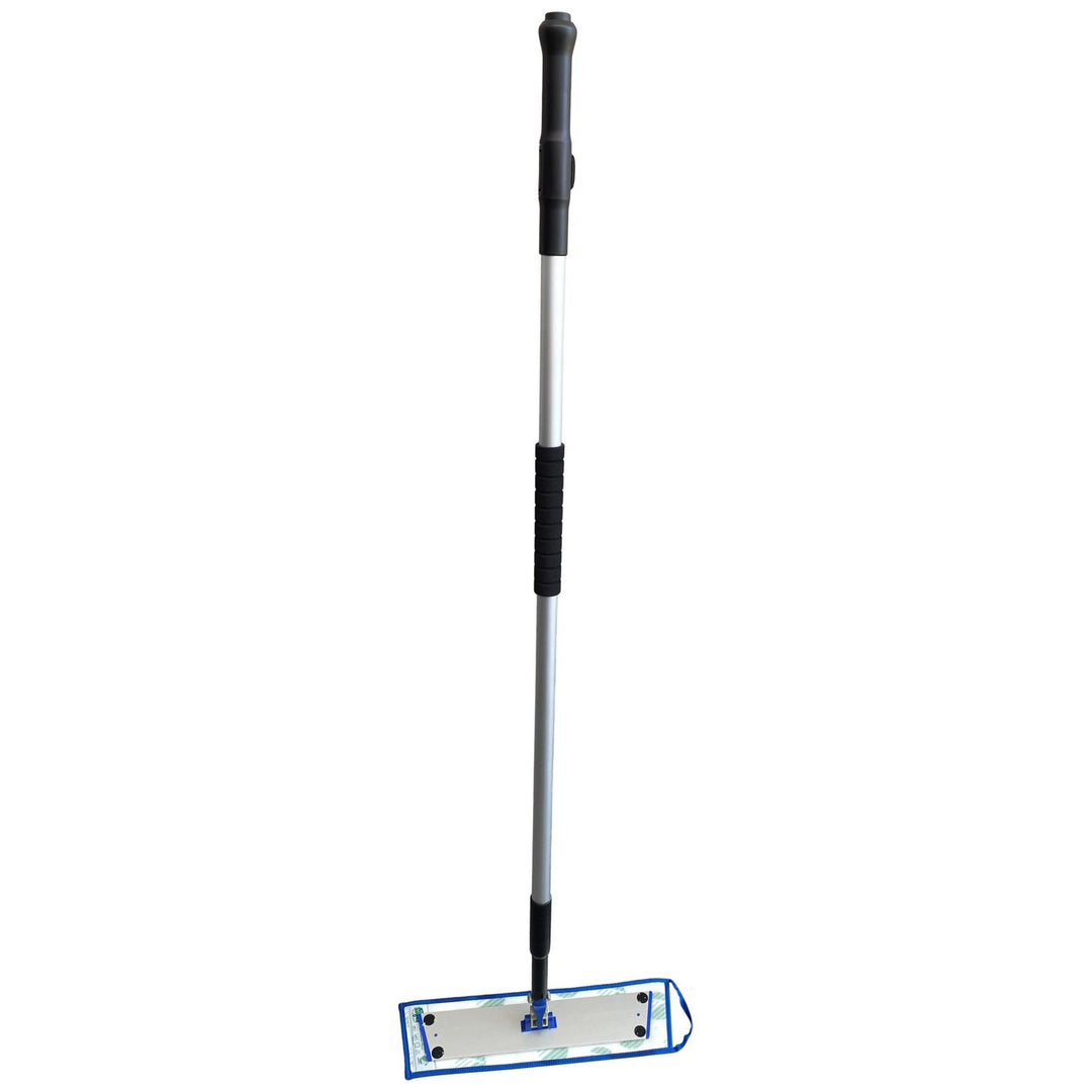 Spraymoppe-sæt med aluminiumsskaft, integreret 600 ml vandbeholder og 40 cm velcro-moppe