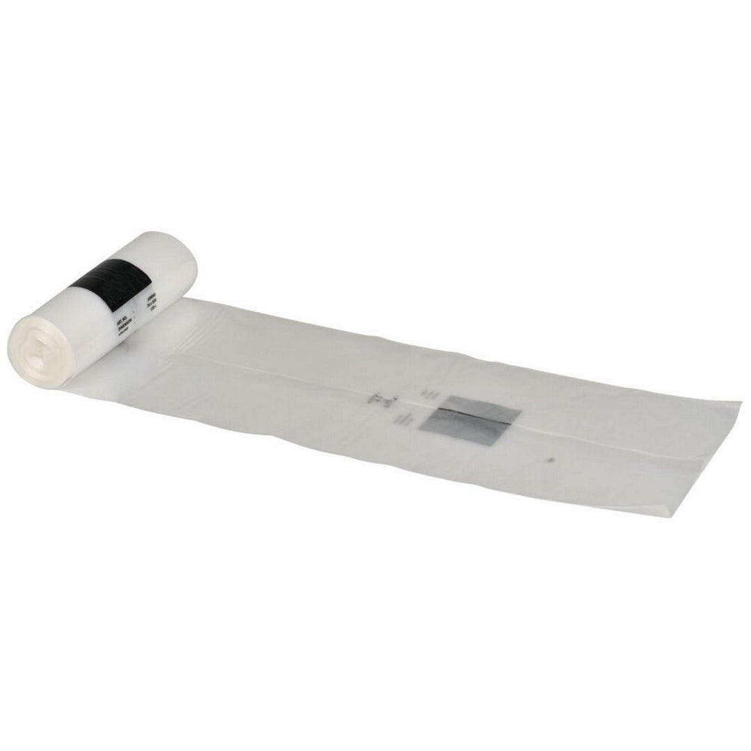 Klare affaldssække 120L i LLDPE virgin, 76x103 cm, 35 my, rulle med 10 sække