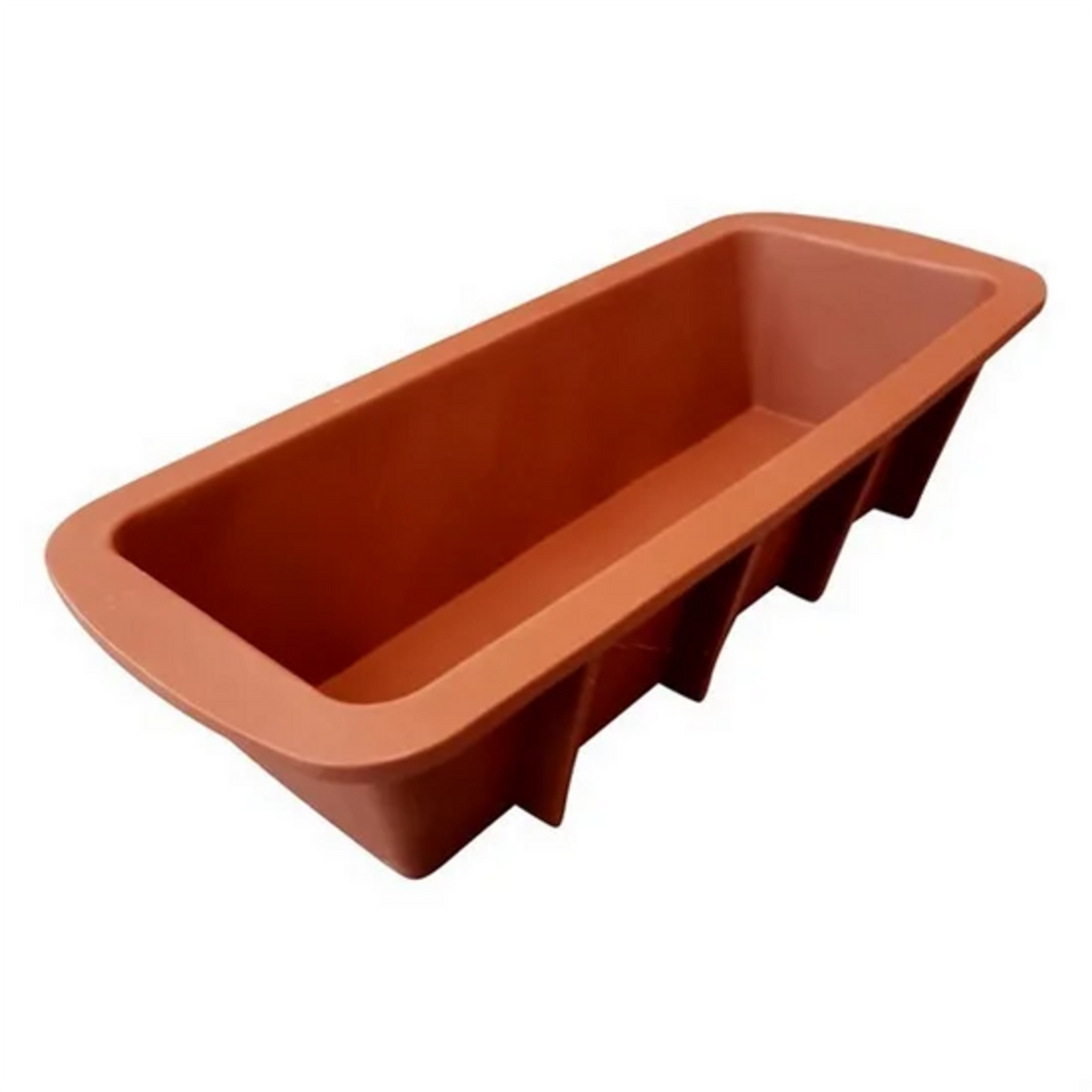 Brødform i 100% platin silikone, 28x10,5x6,5 cm, fleksibel bageform til rugbrød og franskbrød