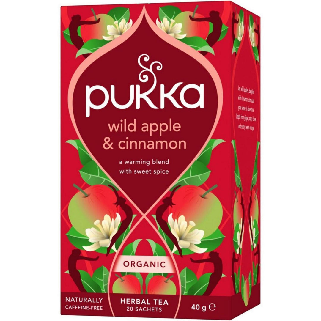 Te Pukka Wild Apple & Cinnamon økologisk koffeinfri urtete, 20 breve, 36 g