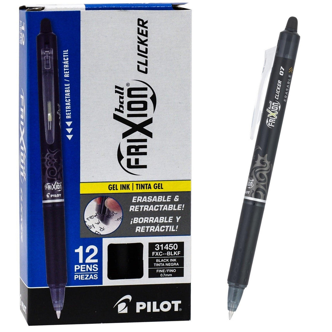 Gelpen Pilot FriXion Ball Clicker i sort med 0,7 mm spids og klikmekanisme
