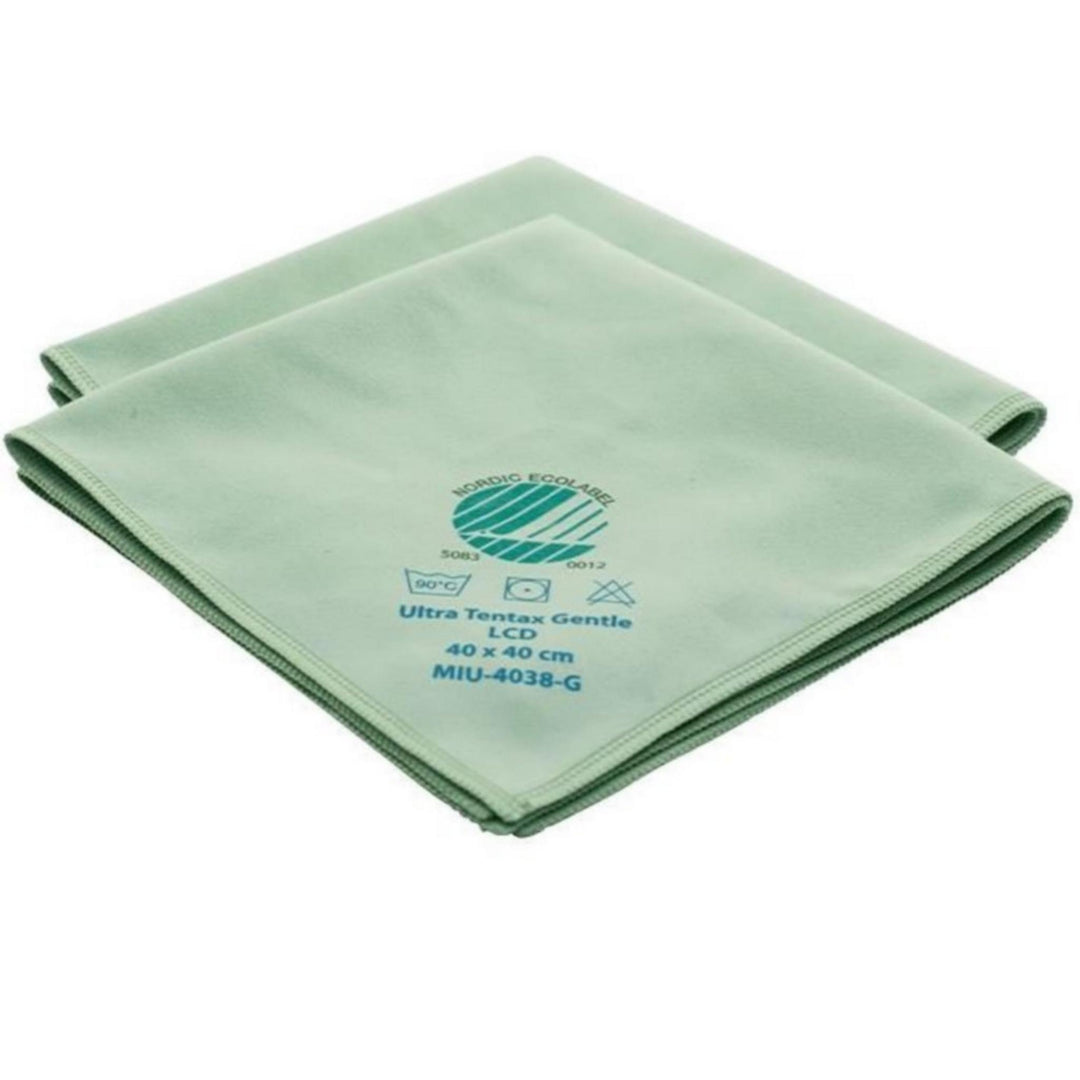 Microfiberklud Ultra Tentax Gentle i grøn polyester og polyamid til skånsom rengøring af sarte overflader
