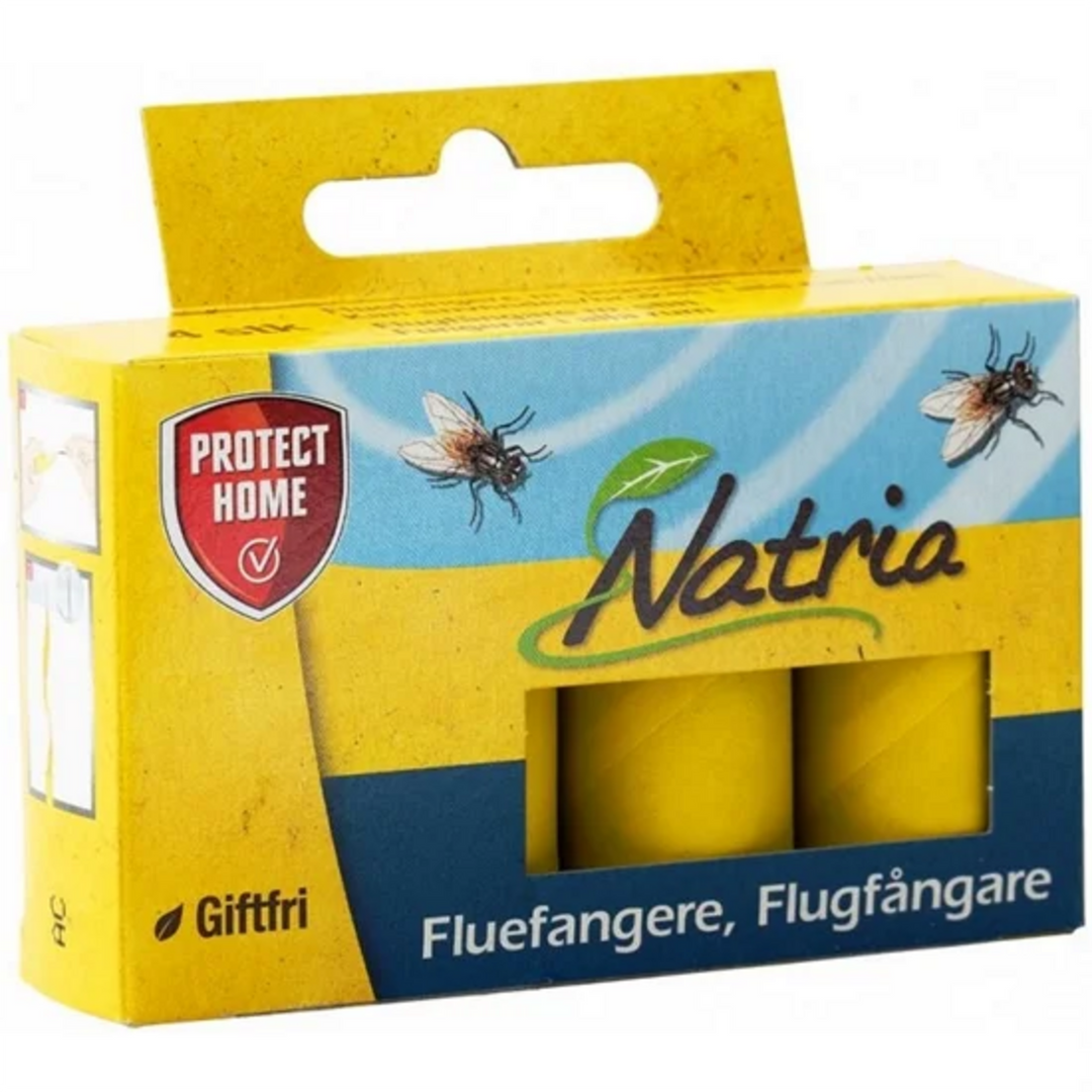 Fluefangere Natria giftfri og lugtfri tapefangere til indendørs ophæng, pakke med 4 enheder