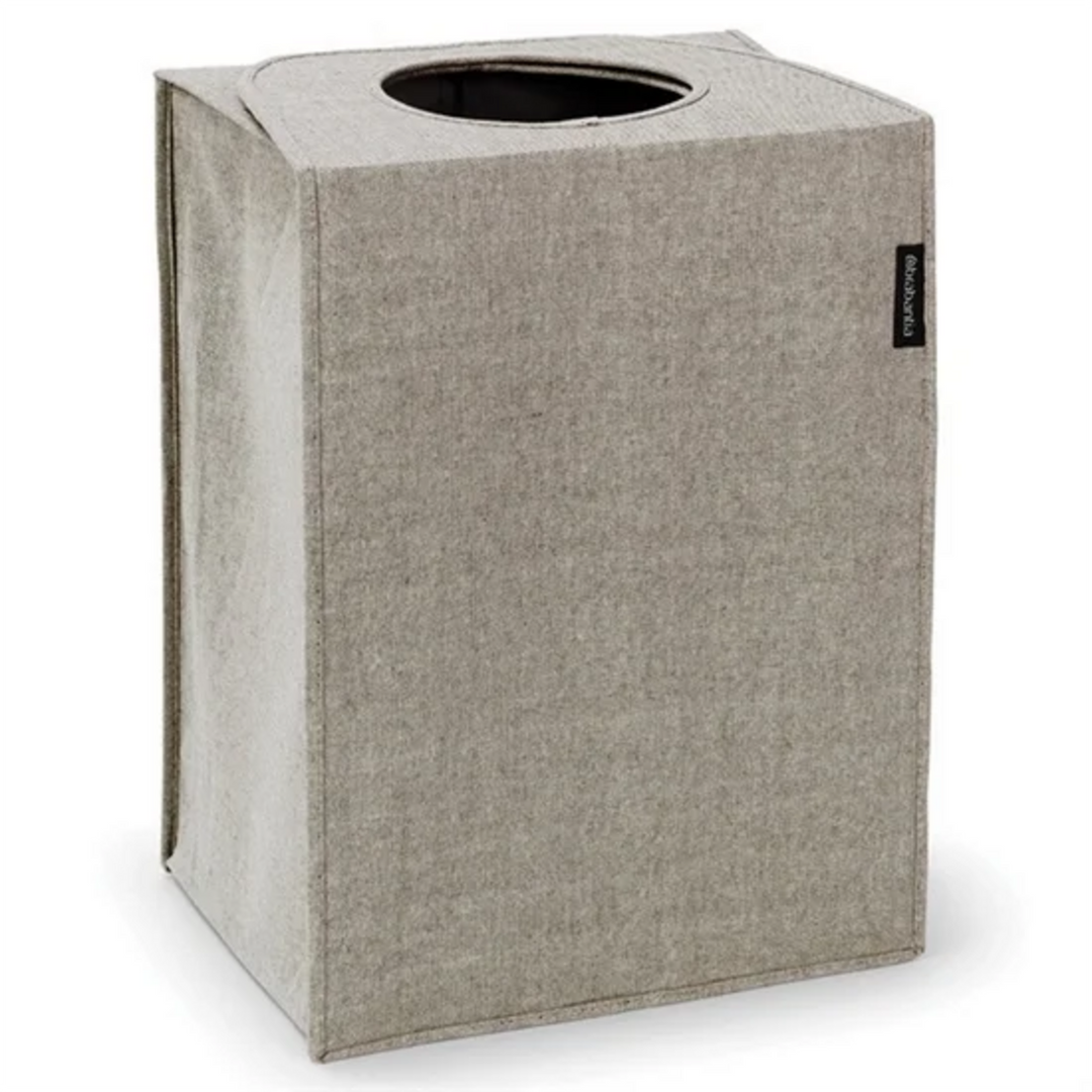 Vasketøjstaske Brabantia rektangulær 55L i grå, foldbar med indkasthul og bærehåndtag