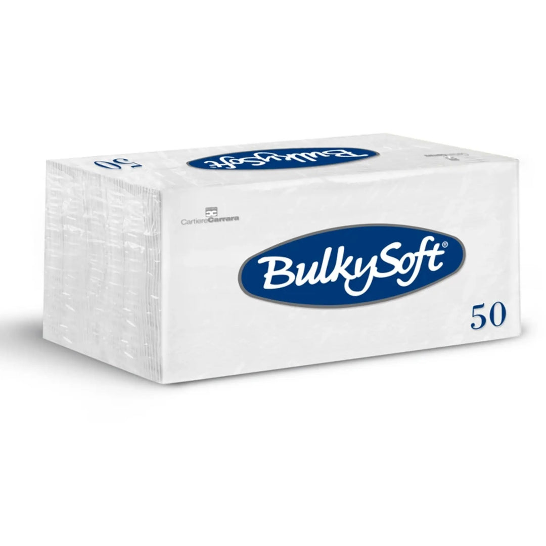 Servietter i hvidt 2-lags papir, 330 x 330 mm, 1/8-fold, pakke med 50