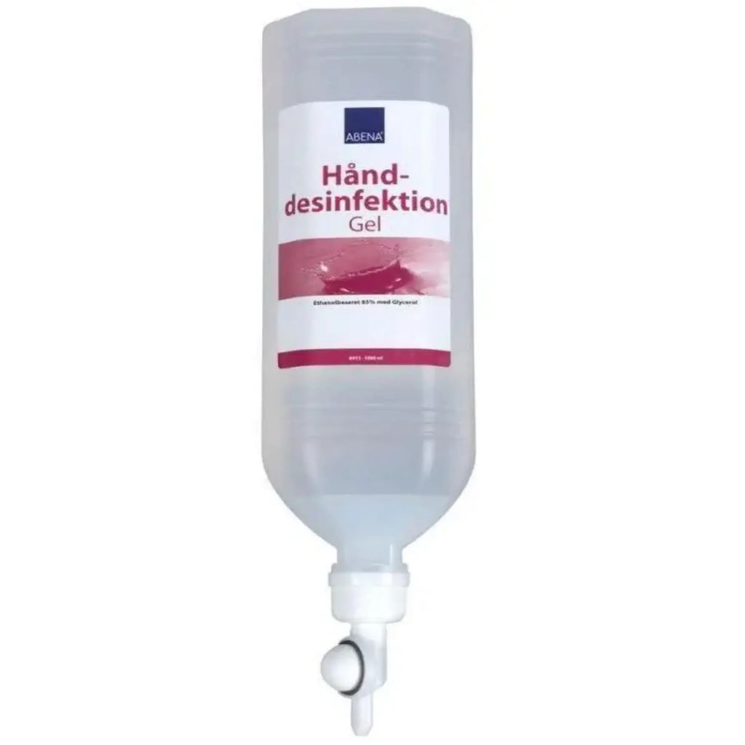 Hånddesinfektion gel 1000 ml flaske til dispenser med 85% ethanol og glycerin til daglig brug